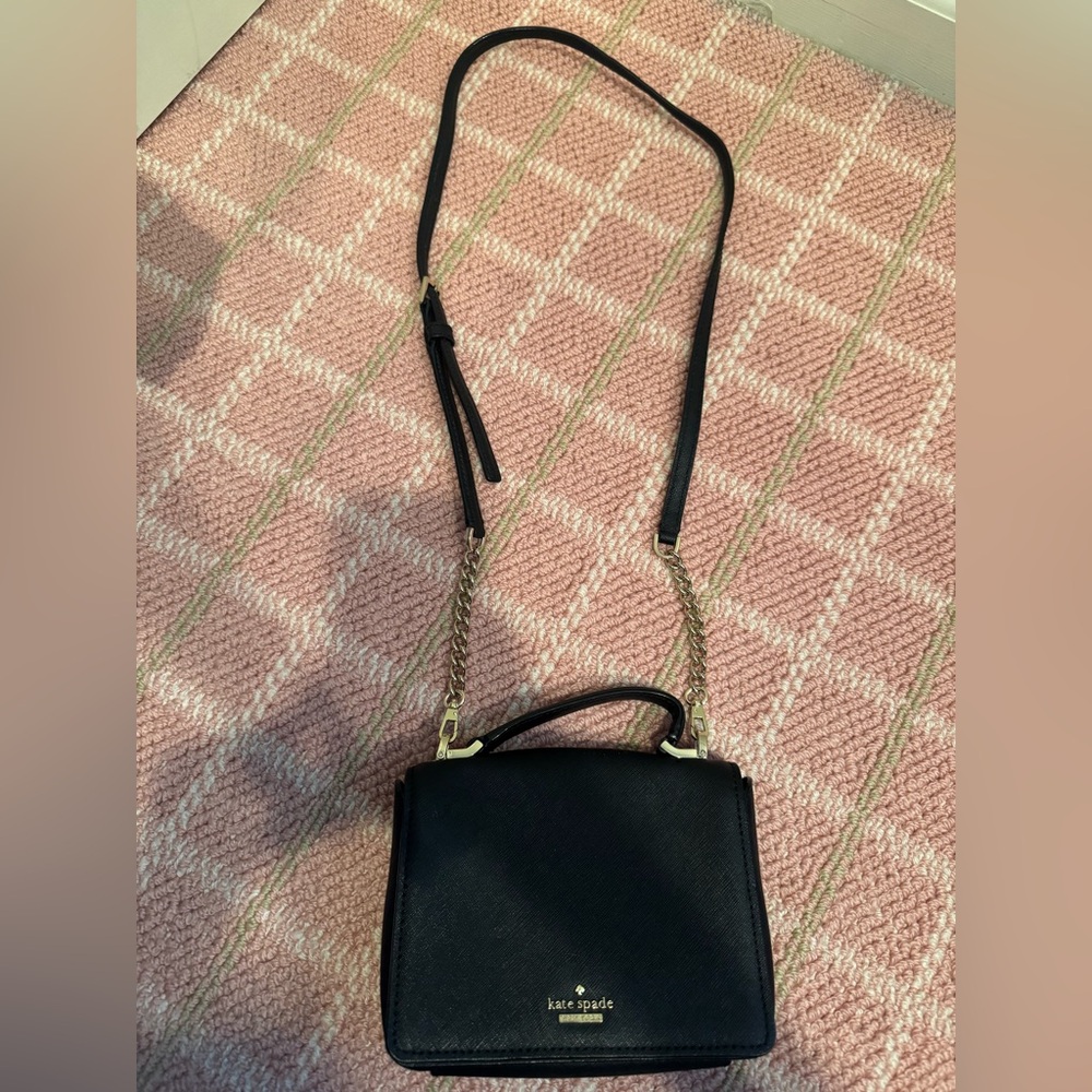 Kate Spade Black Crossbody Bag with Gold Accents